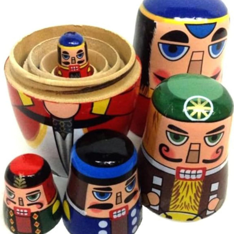 Nutcracker Figurine - 5pcs Russian Nutcracker Nesting Dolls -