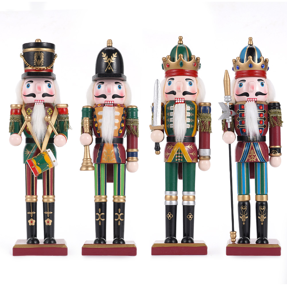 Nutcracker Figurine - 30CM Wooden Nutcracker Christmas Decorations Soldier