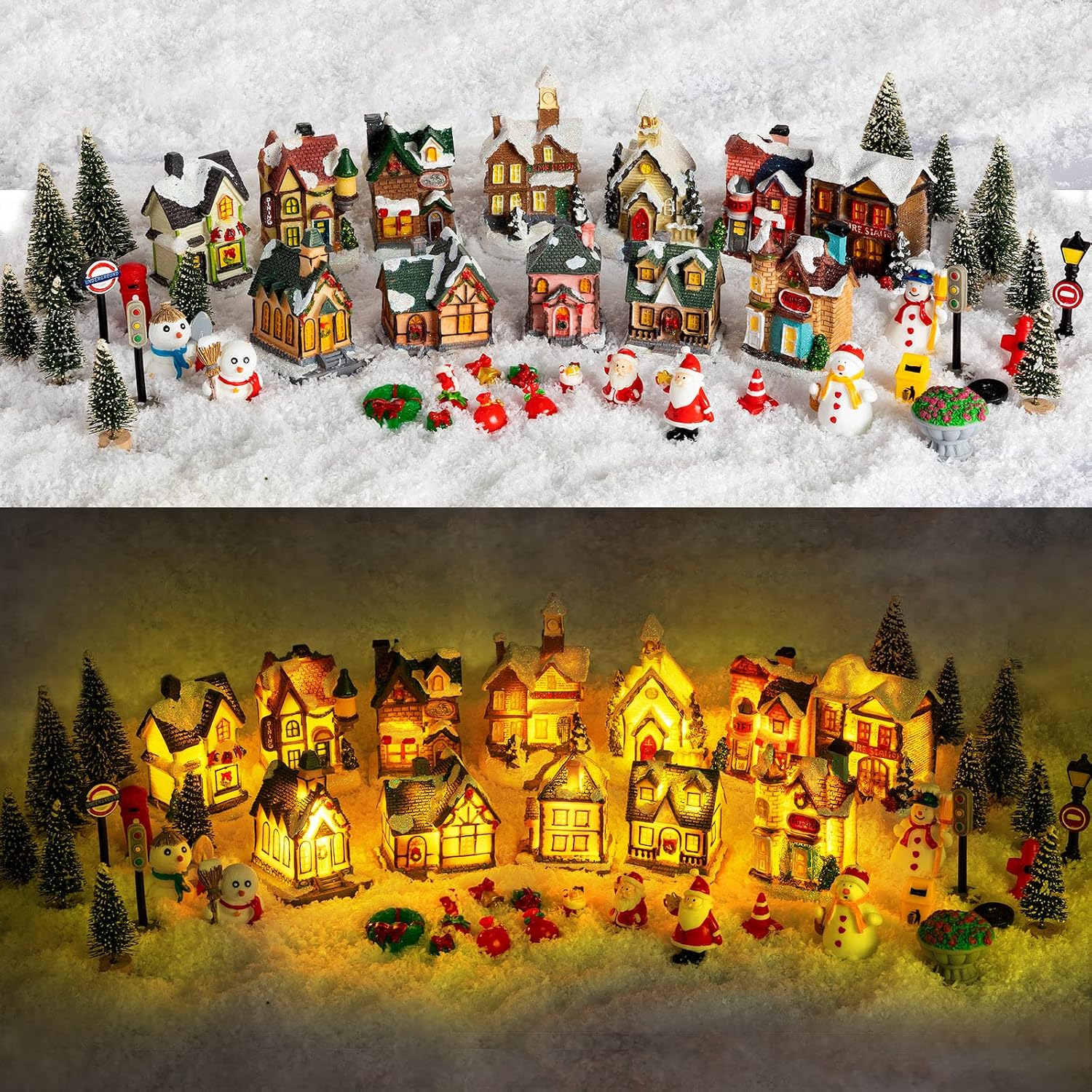 Nutcracker Figurine - Christmas Ornament Village Houses LED Light