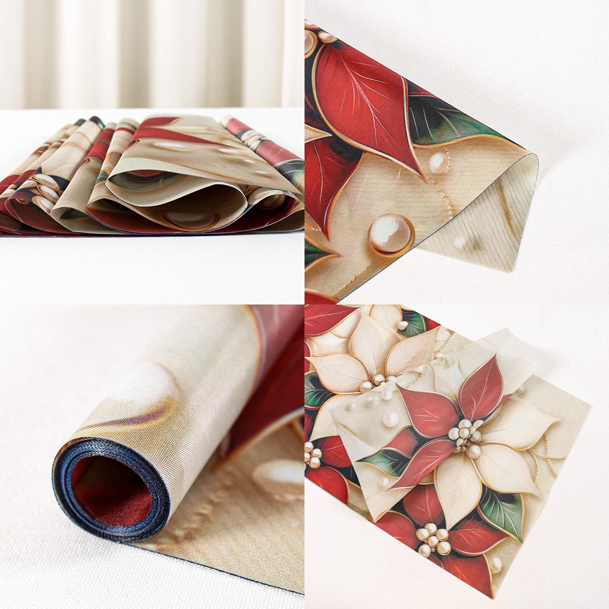 180*35cm Floral Christmas Tabl - Christmas Table Runner 评论和价格