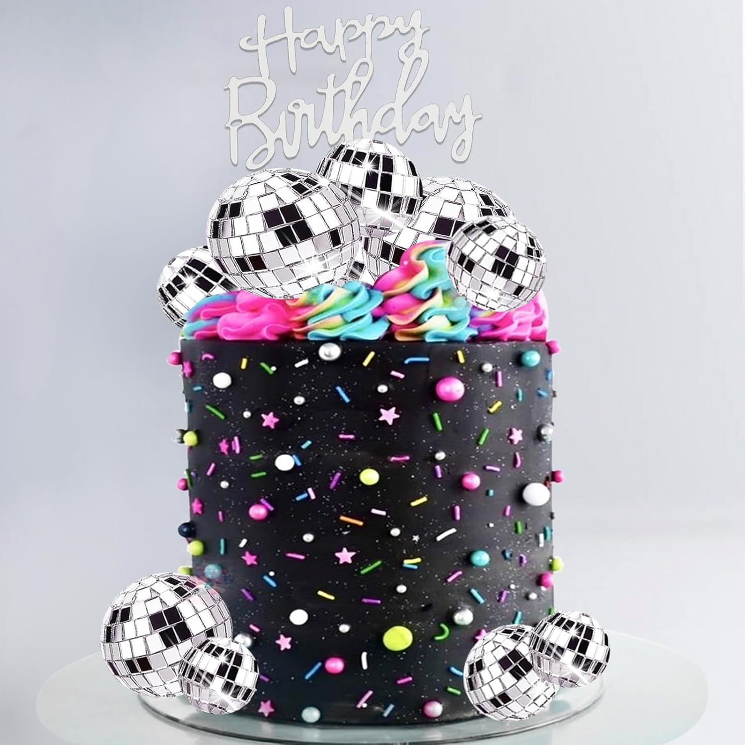 23 Pcs Disco Ball Cake Decorat - Star Tree Topper 评论和价格