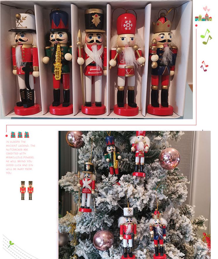 5/6pcs Merry Christmas Decorat - Nutcracker Figurine 评论和价格