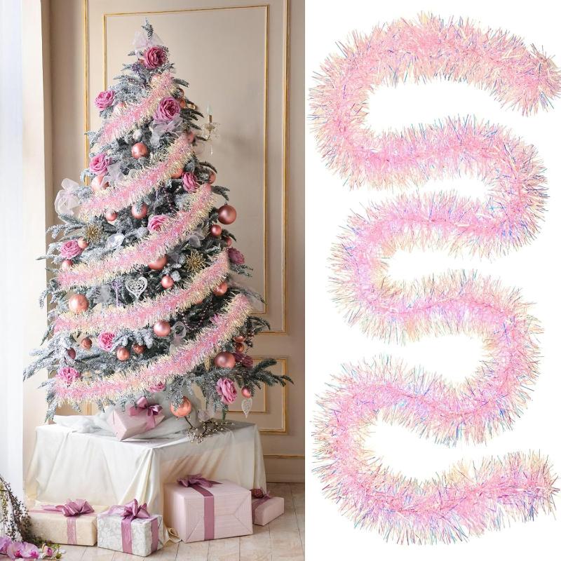 1/3/5PCS 2M Pink Christmas Tin - Tinsel Garland Decoration 评论和价格