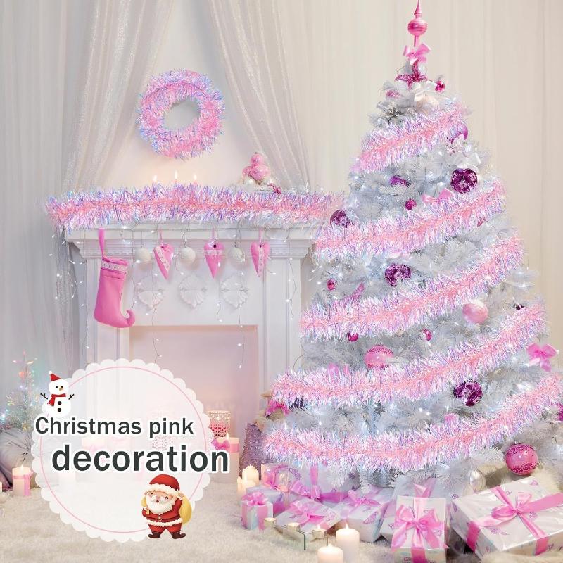 1/3/5PCS 2M Pink Christmas Tin - Tinsel Garland Decoration 评论和价格