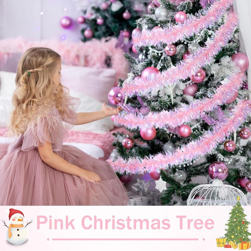 1/3/5PCS 2M Pink Christmas Tin - Tinsel Garland Decoration 评论和价格