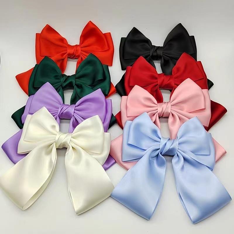 Solid Color Bow Ribbon Hair Cl - Ribbon Bow Gift 评论和价格
