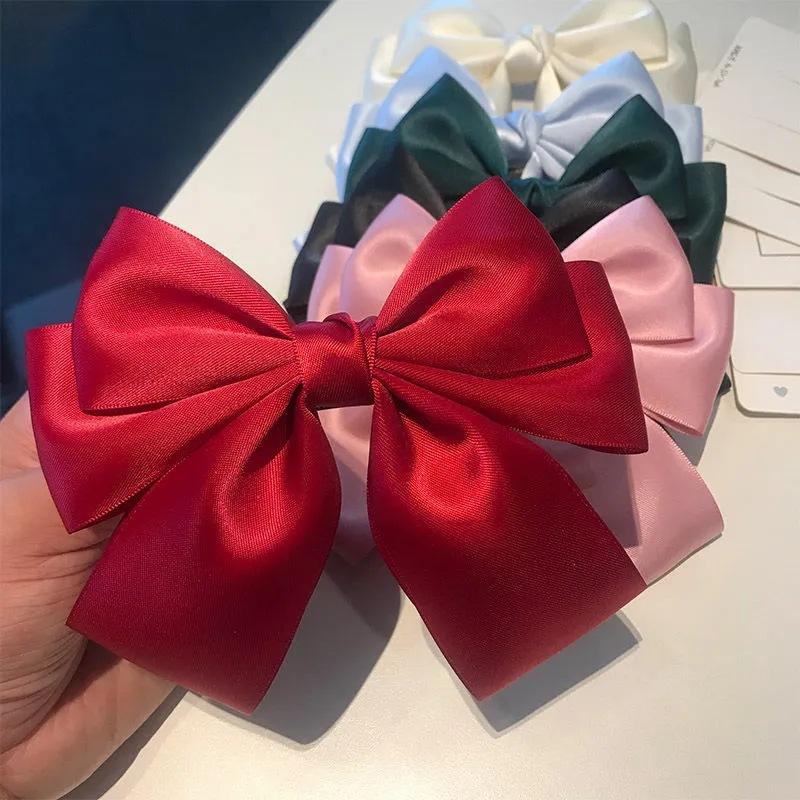 Solid Color Bow Ribbon Hair Cl - Ribbon Bow Gift 评论和价格