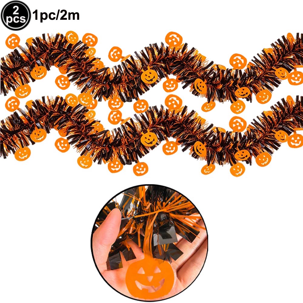 Halloween Foil Fringe Curtain  - Tinsel Garland Decoration 评论和价格