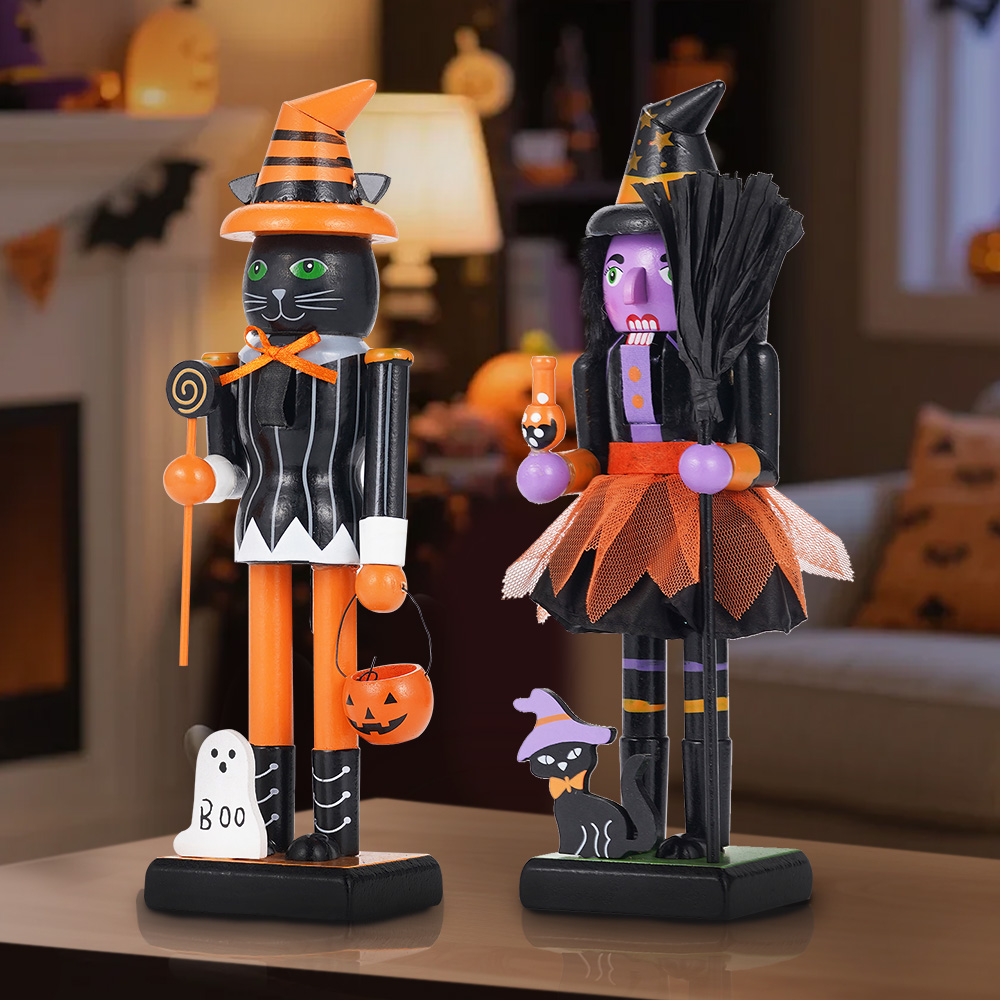 Halloween Solid Wood Nutcracke - Nutcracker Figurine 评论和价格