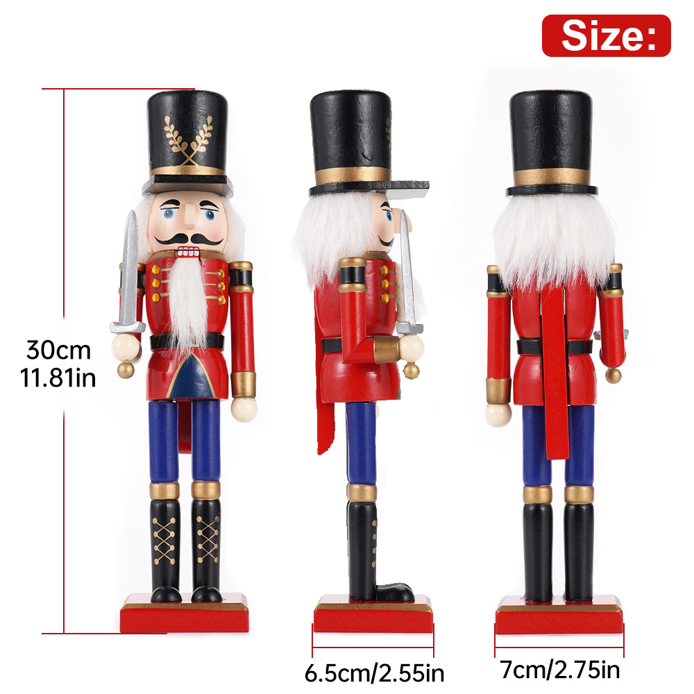 30cm Wooden Nutcracker Ornamen - Nutcracker Figurine 评论和价格