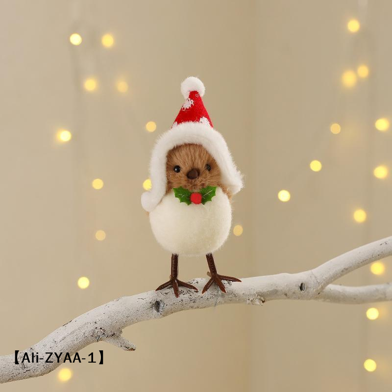 【A】Christmas Plush Bird Orname - Santa Hat Plush 评论和价格