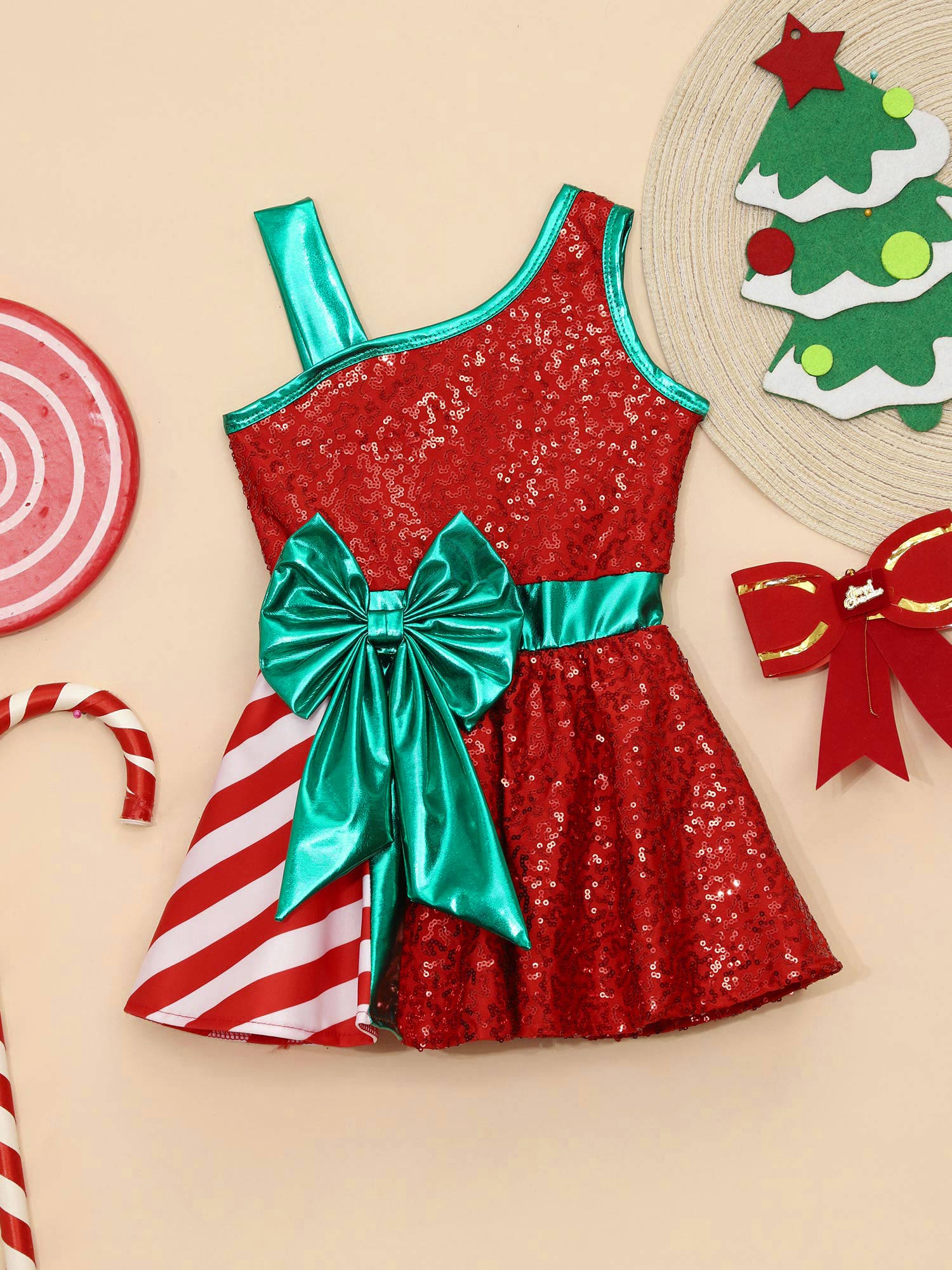 Kids Girls Christmas Party Dre - Elf Costume Christmas 评论和价格