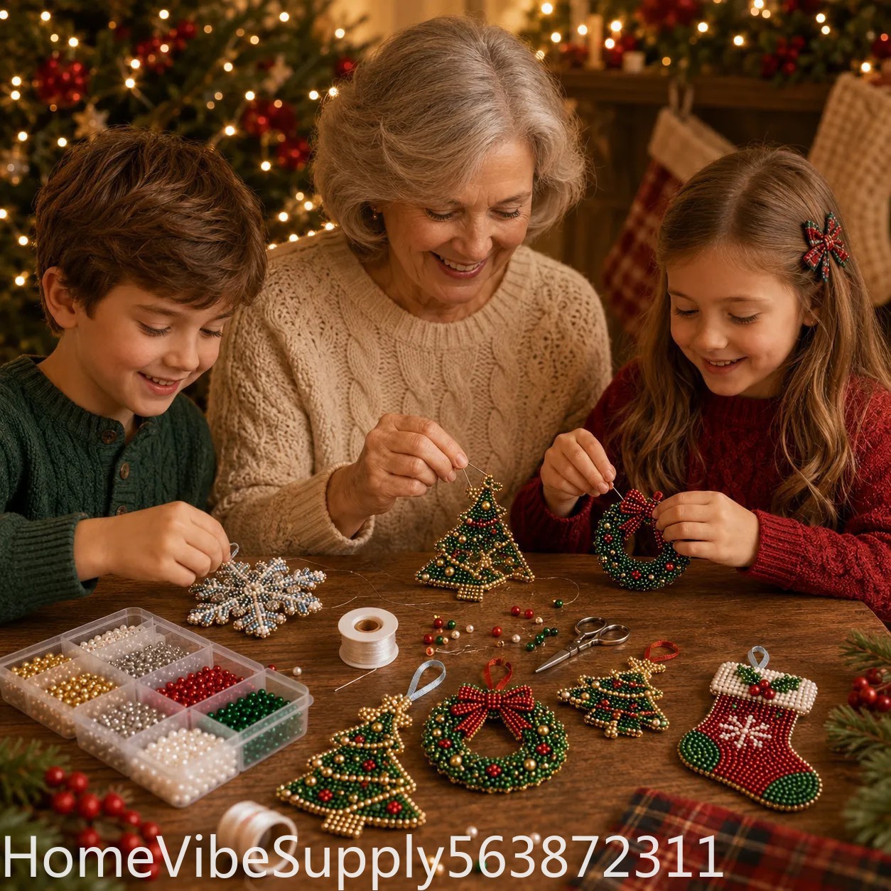 4 Pieces 3D Beaded Christmas T - Christmas Stocking Hanging 评论和价格