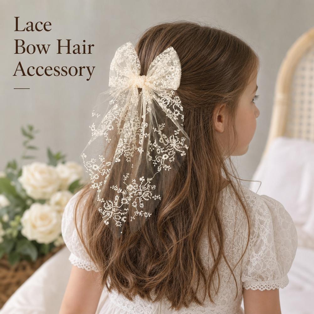 Kawaii Lace Bow Ribbon Hair Cl - Ribbon Bow Gift 评论和价格